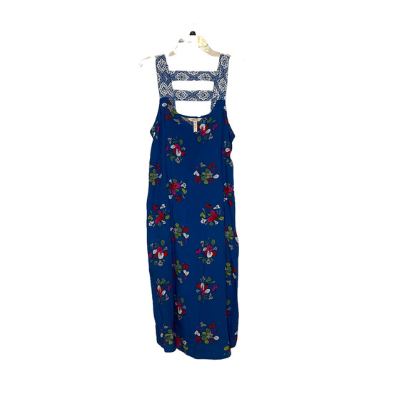 Matilda Jane Womens Dress Size Medium Blue With Colorful Floral Lined Rayon - Picture 1 of 5